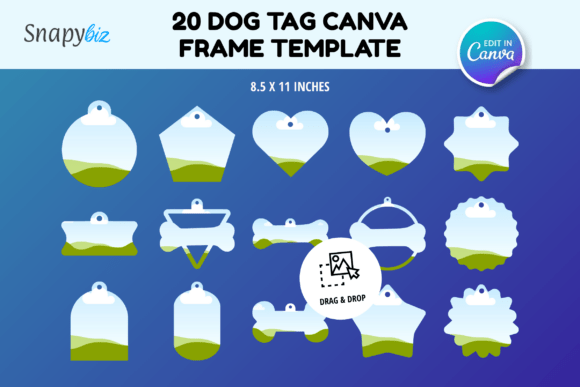 Download Dog Tag Frames Canva Editable Template - Premium Bundle