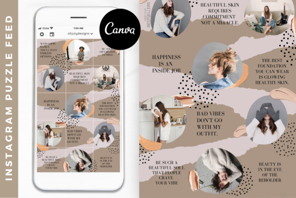 Download Instagram Template Canva Puzzle Feed - Premium Resources