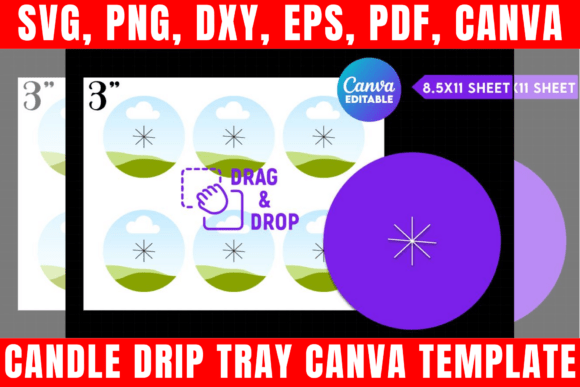 Download Candle Drip Tray Canva Template - Premium Bundle