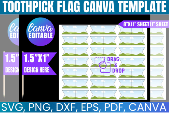 Download Toothpick Flag Canva Frame Template - Premium Resources